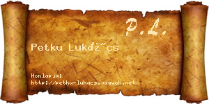 Petku Lukács névjegykártya